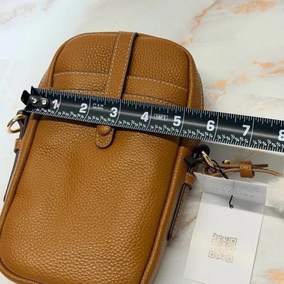 Pom Pom London pompom Tan and Gray Crossbody Bag NEW NWT - Picture 7 of 7